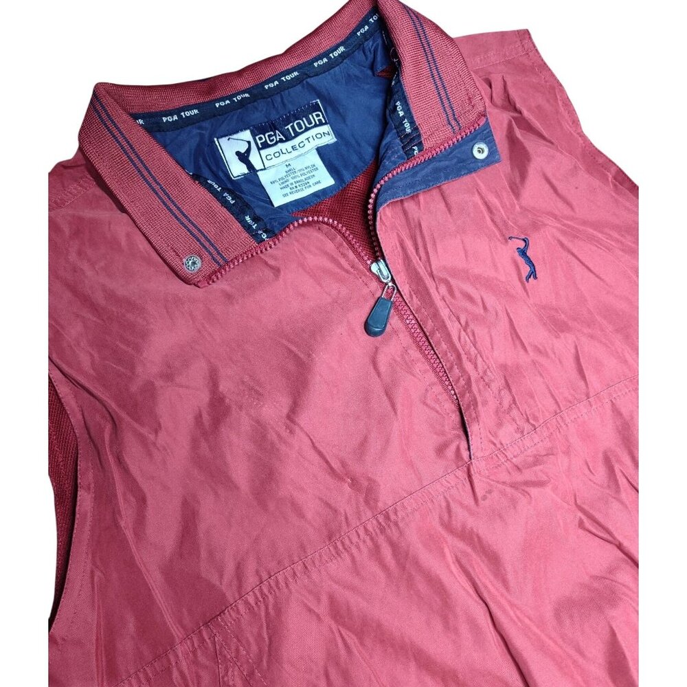 PGA Tour Collection Men's Golf Pullover Windbreaker Vest M Red